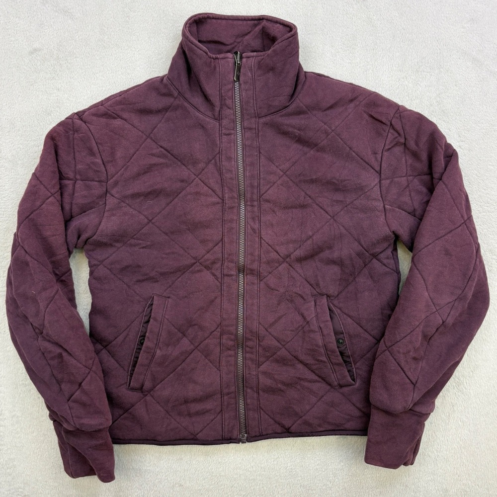 Lululemon Jacket Womens 6 Purple Forever Warm Reversible Quilted Full Zip Yoga